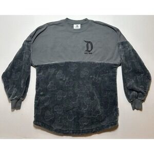 Disneyland Spirit Jersey Small Grey Plush Sherpa Velour Mickey Icons Imprints